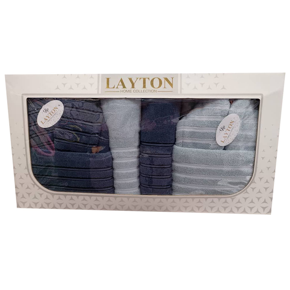 ست حوله تنپوش دونفره لایتون طوسی سرمه ای